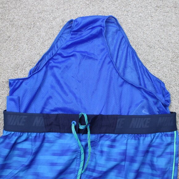 Nike Swim Board Shorts NWT Mens 2XL XXL Blue Geometric Mesh Lined Drawstring - Picture 10 of 15
